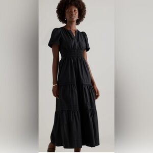 Quince Classic Black Midi Dress